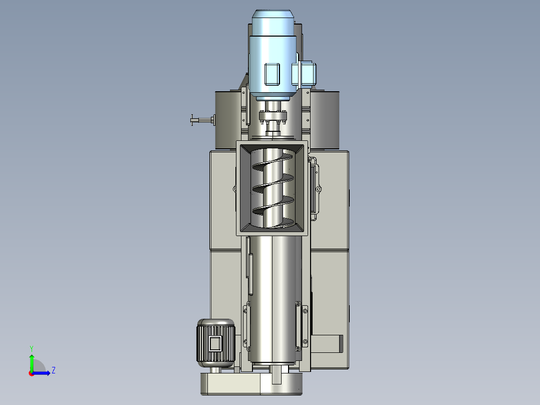 JX607-环模式饲料制粒机设计颗粒机三维PROE左视图