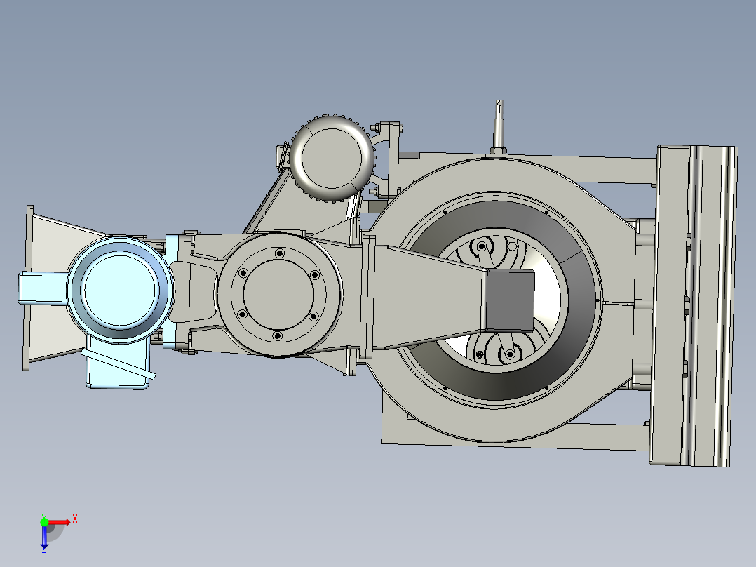 JX607-环模式饲料制粒机设计颗粒机三维PROE俯视图
