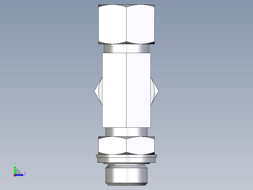 卡套式工业通用硬管接头EO_Adjustable_locknut_run_tee_LEE12LRCF左视缩略图