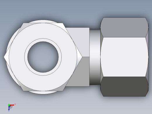 卡套式工业通用硬管接头EO_Adjustable_locknut_run_tee_LEE12LRCF俯视缩略图