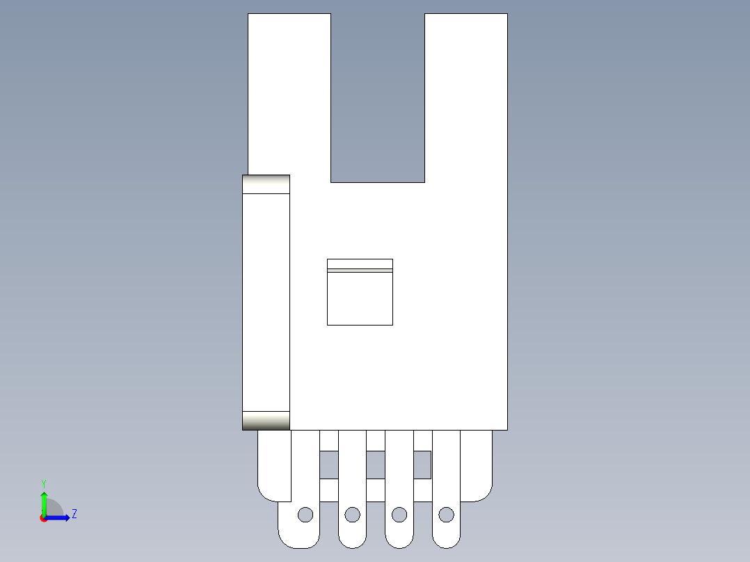 槽型光电传感器LU686_3D左视图