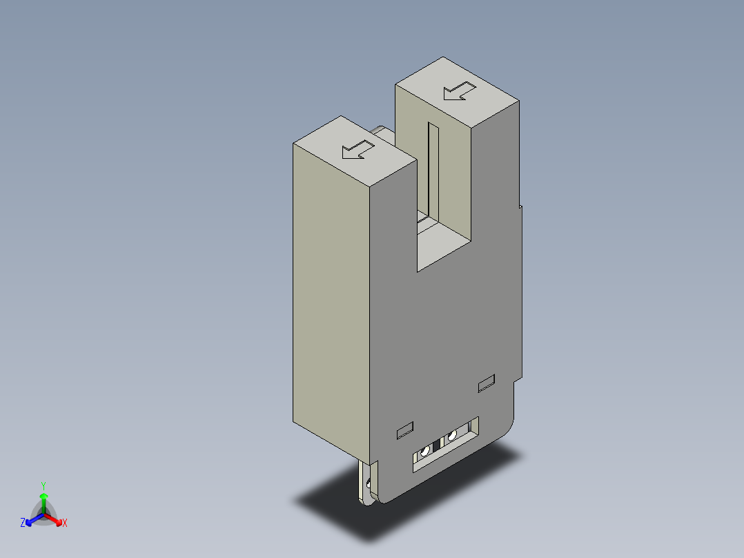 槽型光电传感器LU686_3D正等轴测图