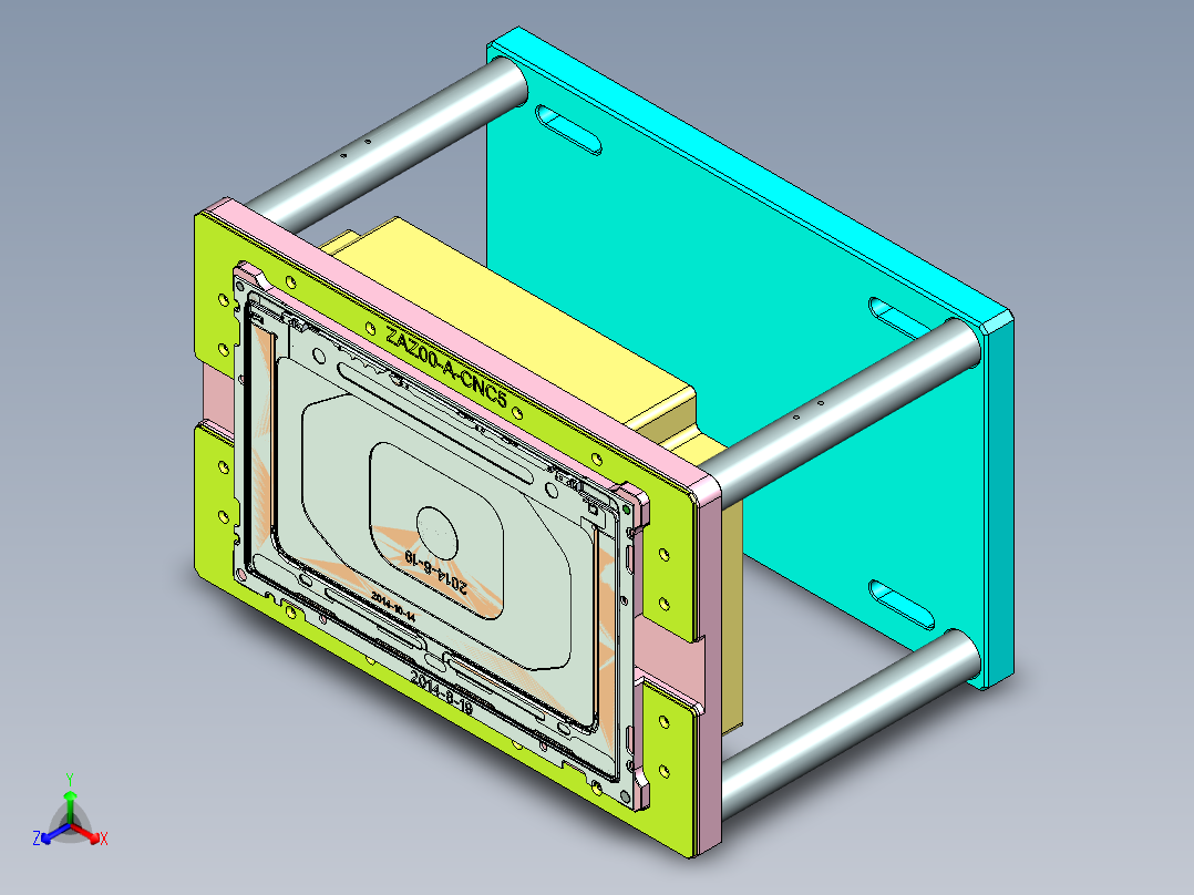ZAZ00-A-笔记本CNC工装夹具三维模型CNC5-0901主视图