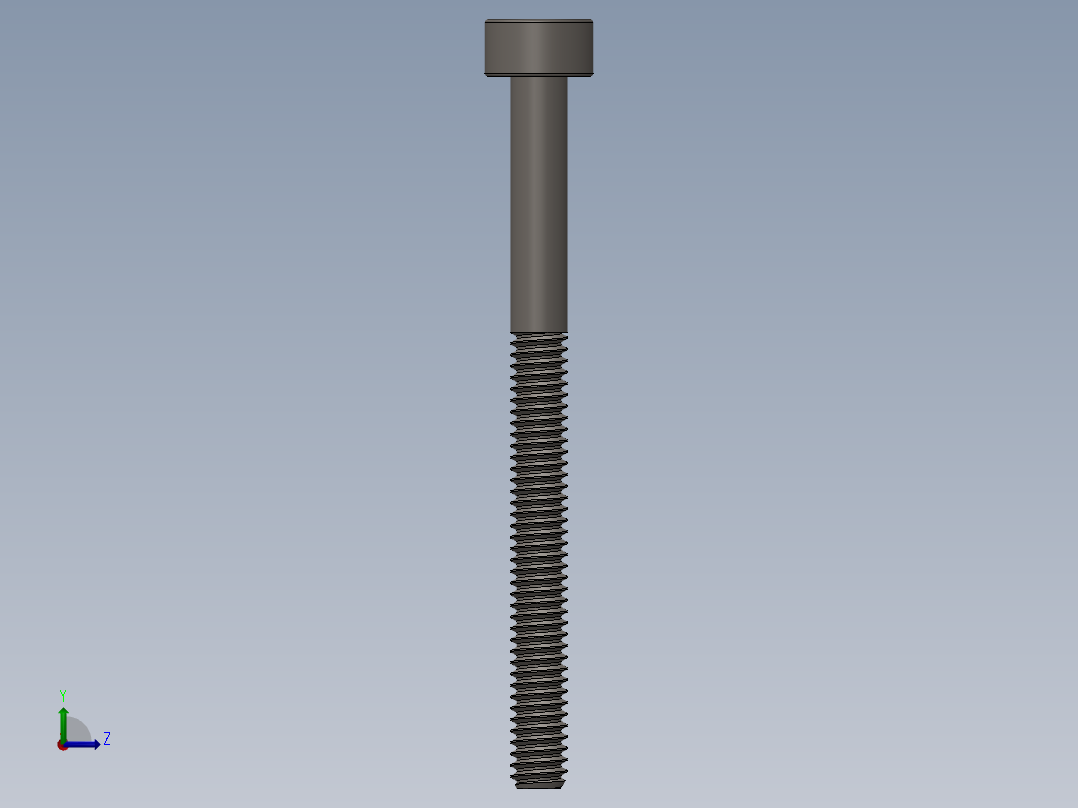 Screw_DIN_912_M2x25_A2.SLDPRT公制内六角螺钉左视图