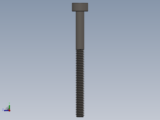 Screw_DIN_912_M2x25_A2.SLDPRT公制内六角螺钉右视缩略图