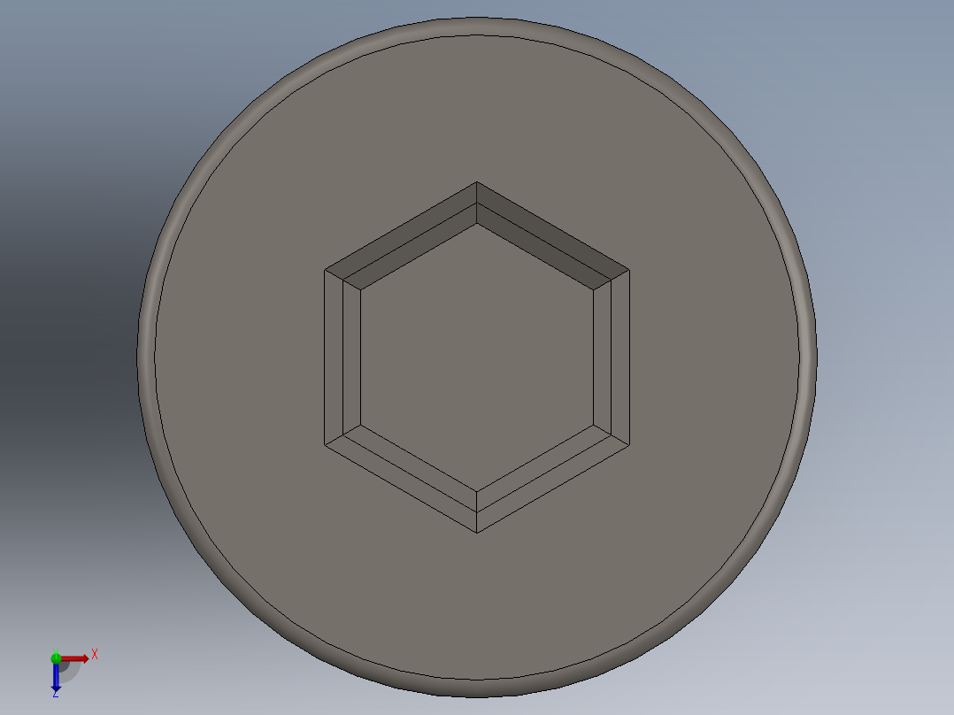 Screw_DIN_912_M2x25_A2.SLDPRT公制内六角螺钉俯视图