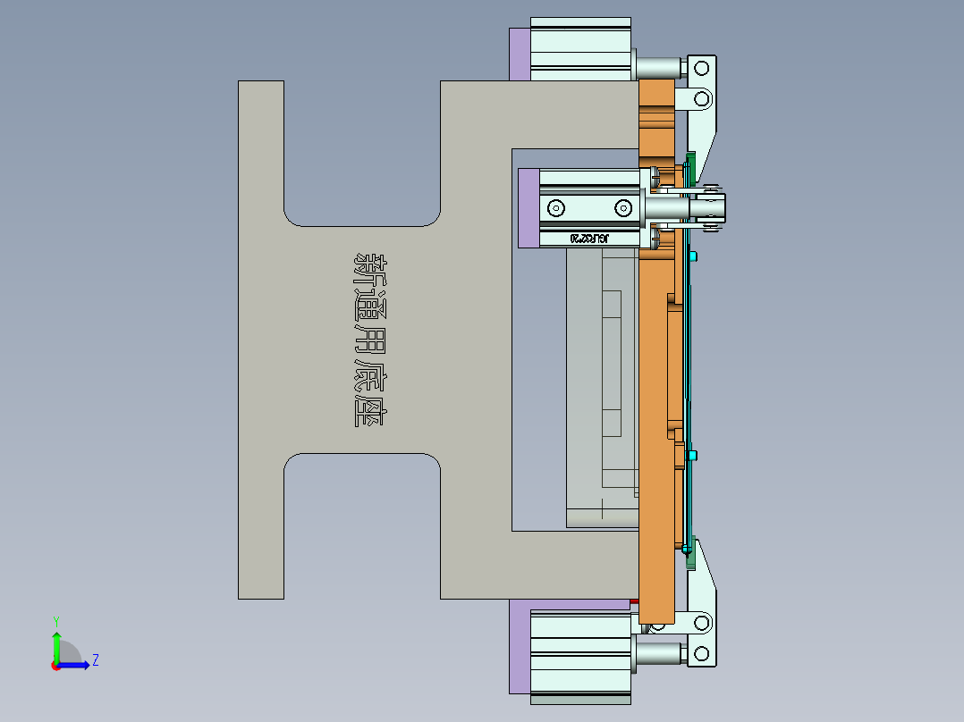 B9403-A-CNC2笔记本CNC工装夹具三维模型-铣LOGO-220908左视图