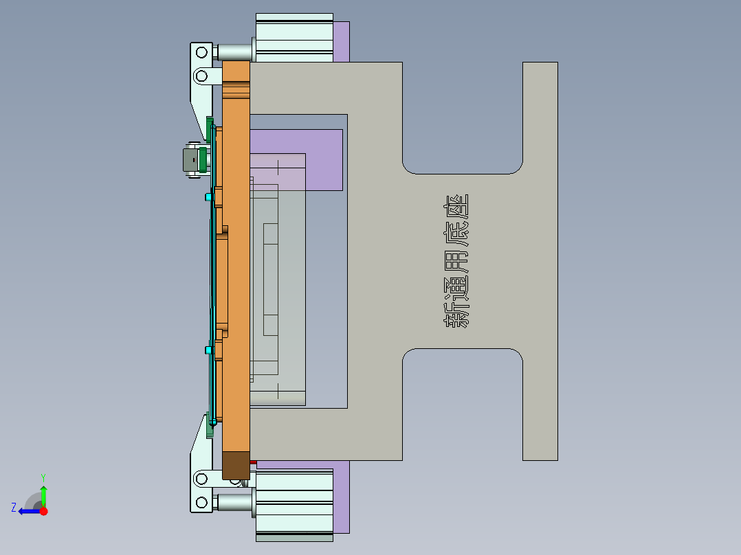 B9403-A-CNC2笔记本CNC工装夹具三维模型-铣LOGO-220908右视图