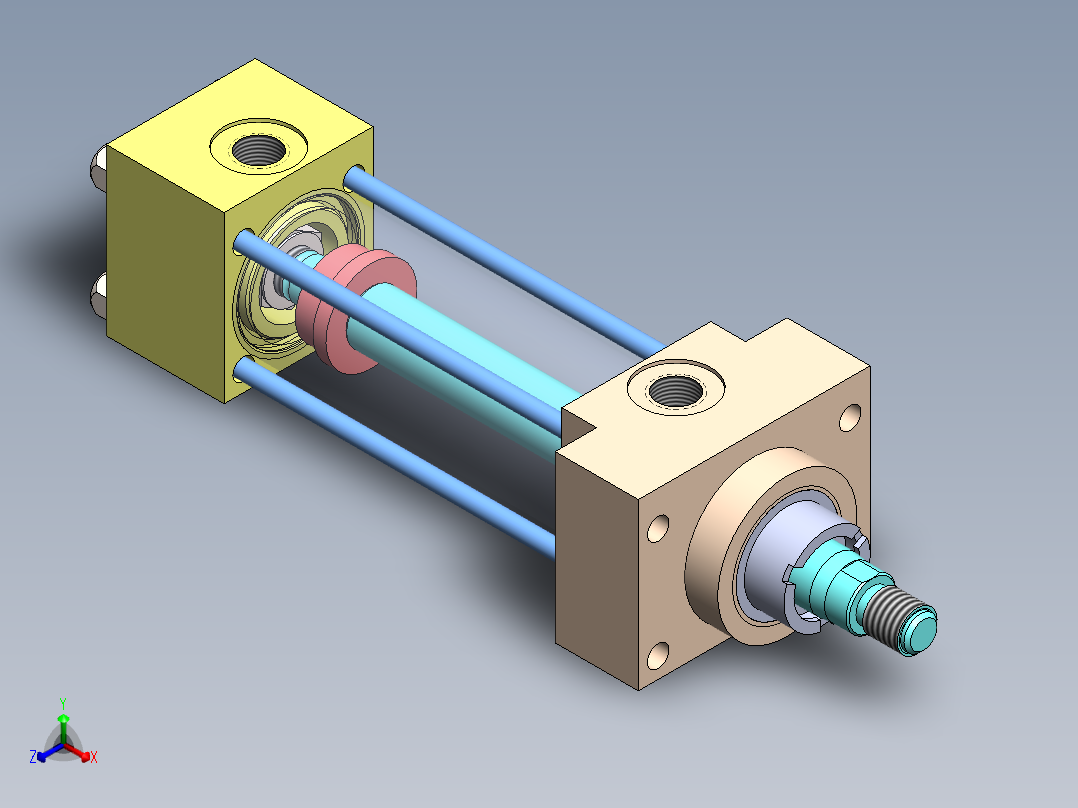 拉杆液压缸32x16x80-mm-1.snapshot.1正等轴测图