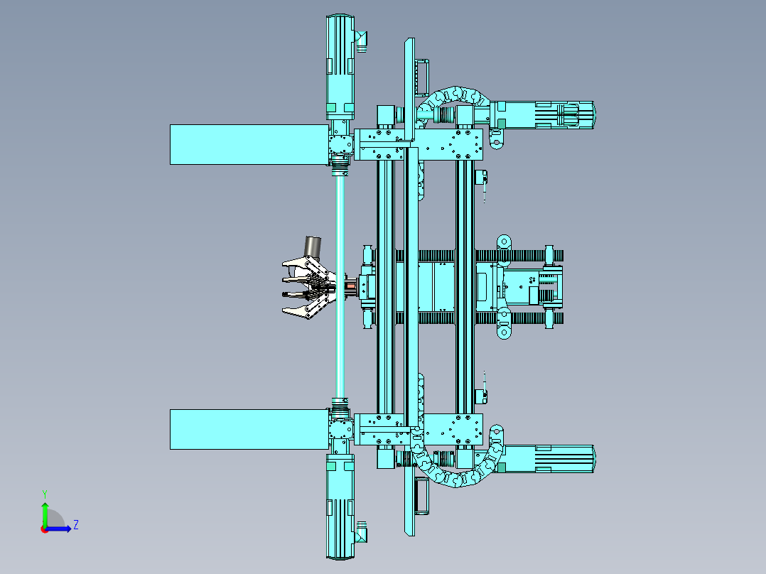 具有自动抓取与检测的三坐标机构左视图