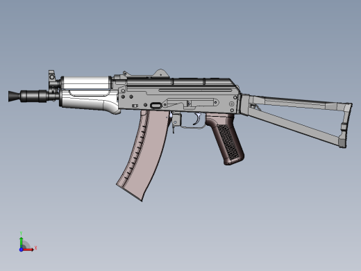 手枪左轮冲锋枪老式狙击步枪设计3D图纸aks-74un-2 2 STP SW X_T前视缩略图