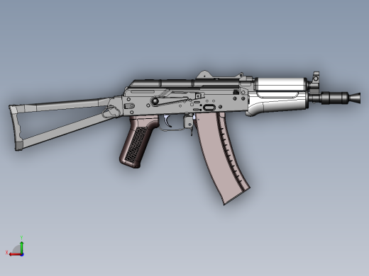 手枪左轮冲锋枪老式狙击步枪设计3D图纸aks-74un-2 2 STP SW X_T后视缩略图