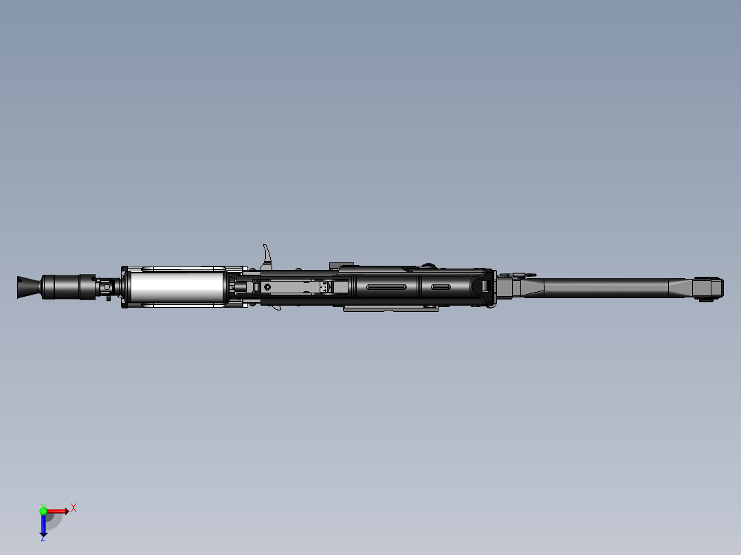 手枪左轮冲锋枪老式狙击步枪设计3D图纸aks-74un-2 2 STP SW X_T俯视图