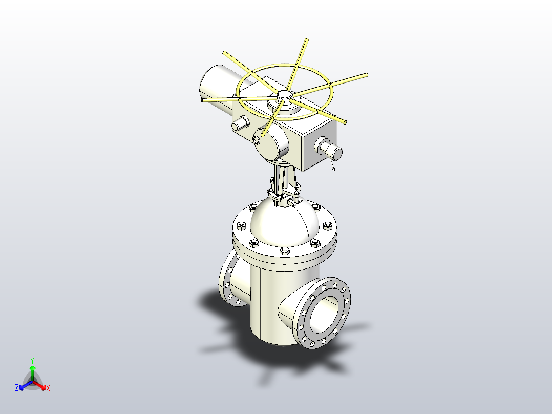 Z940╱941H╱Y╱W-40C╱P╱R╱I电动楔式闸阀[Z940H-40]DN200主视图