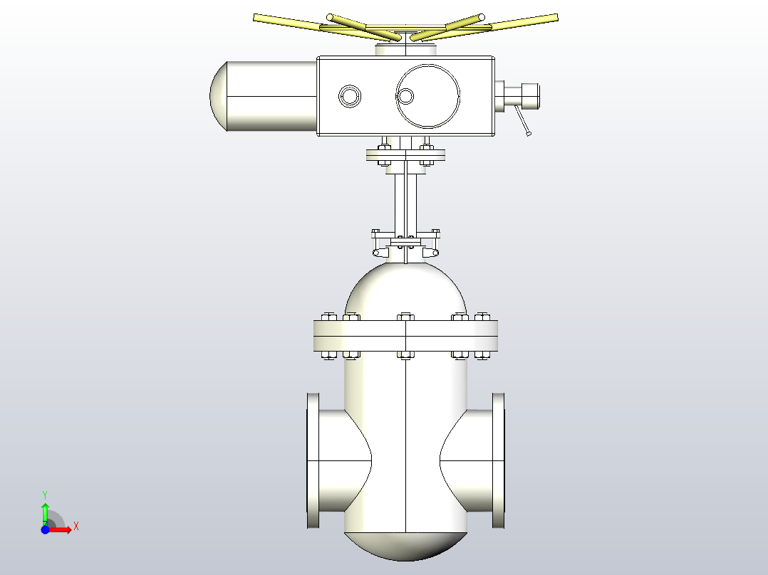 Z940╱941H╱Y╱W-40C╱P╱R╱I电动楔式闸阀[Z940H-40]DN200前视图