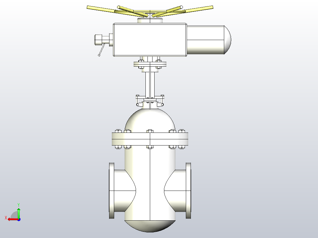 Z940╱941H╱Y╱W-40C╱P╱R╱I电动楔式闸阀[Z940H-40]DN200后视图