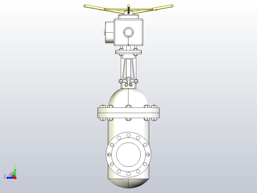 Z940╱941H╱Y╱W-40C╱P╱R╱I电动楔式闸阀[Z940H-40]DN200右视缩略图