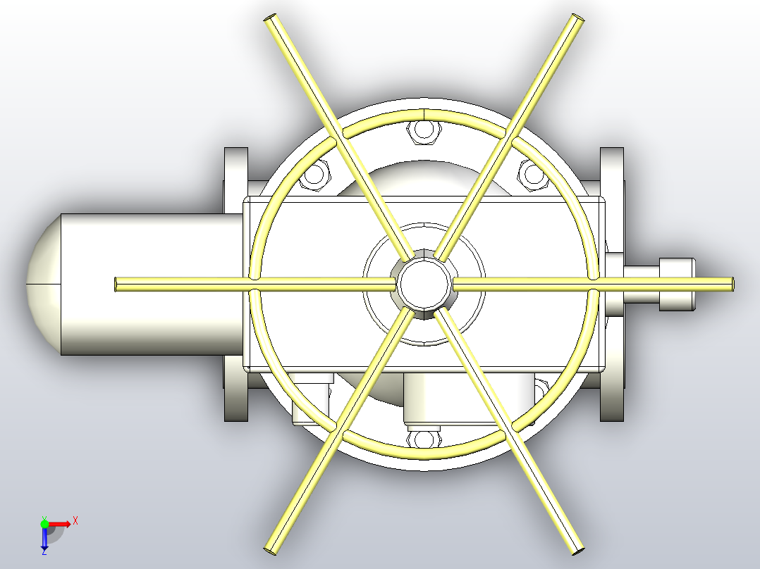 Z940╱941H╱Y╱W-40C╱P╱R╱I电动楔式闸阀[Z940H-40]DN200俯视图