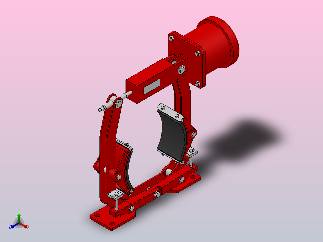 MWZB160～315系列电磁鼓式制动器_MWZB250／200B-25%正等轴测图