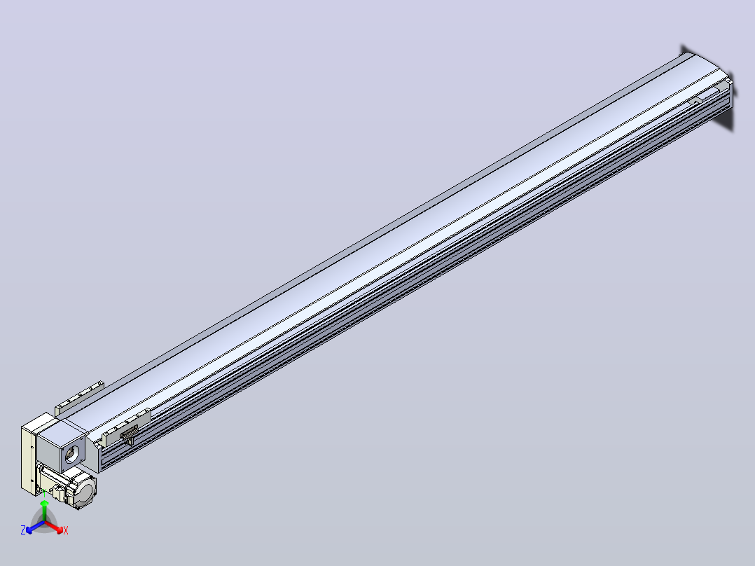 皮带直线轴半封闭可选导轨TPA-HNB-175D-140-L1900-LP-Y-P75-N3主视图