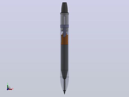 伸缩圆珠笔三维设计模型前视缩略图