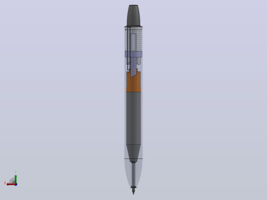 伸缩圆珠笔三维设计模型后视缩略图