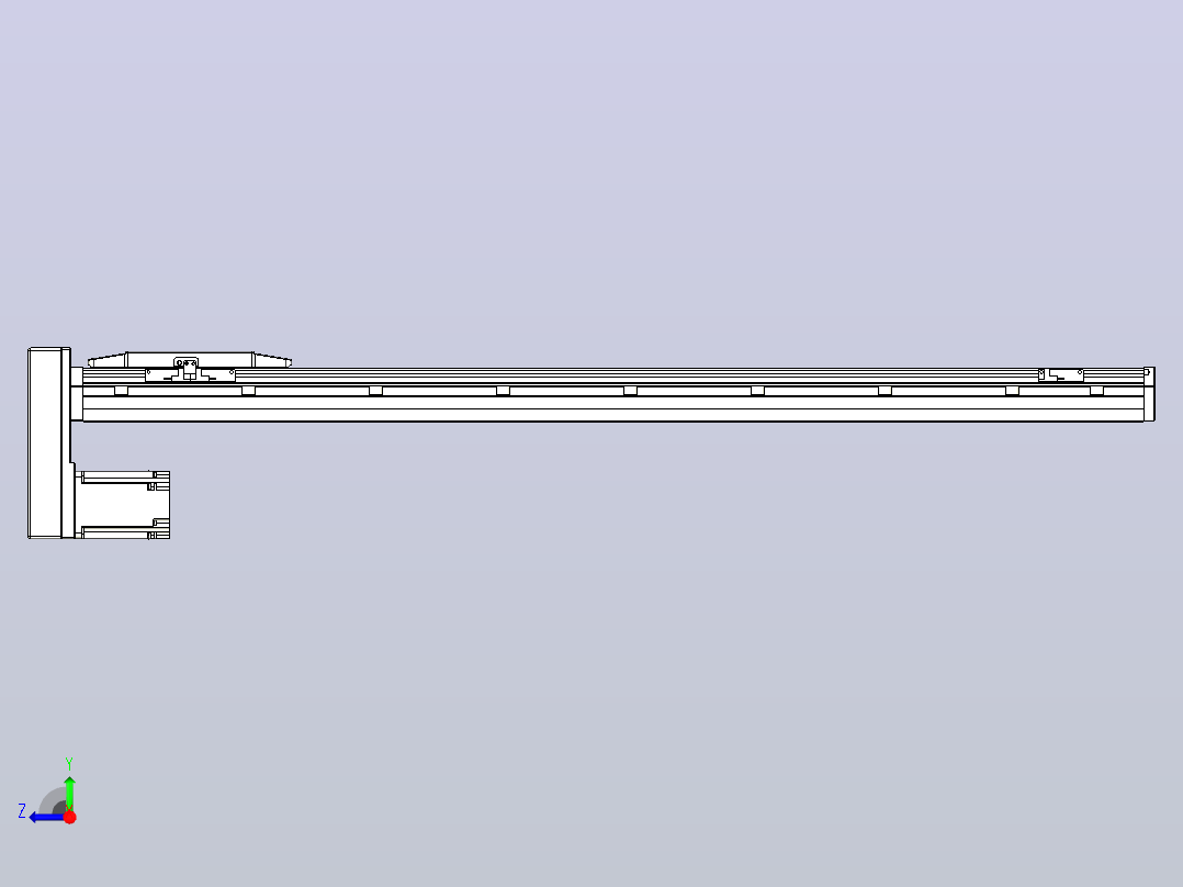 滚珠丝杠直线轴内置导轨TPA-GCR-150-2010C-L1000-MP-M75-N3右视图
