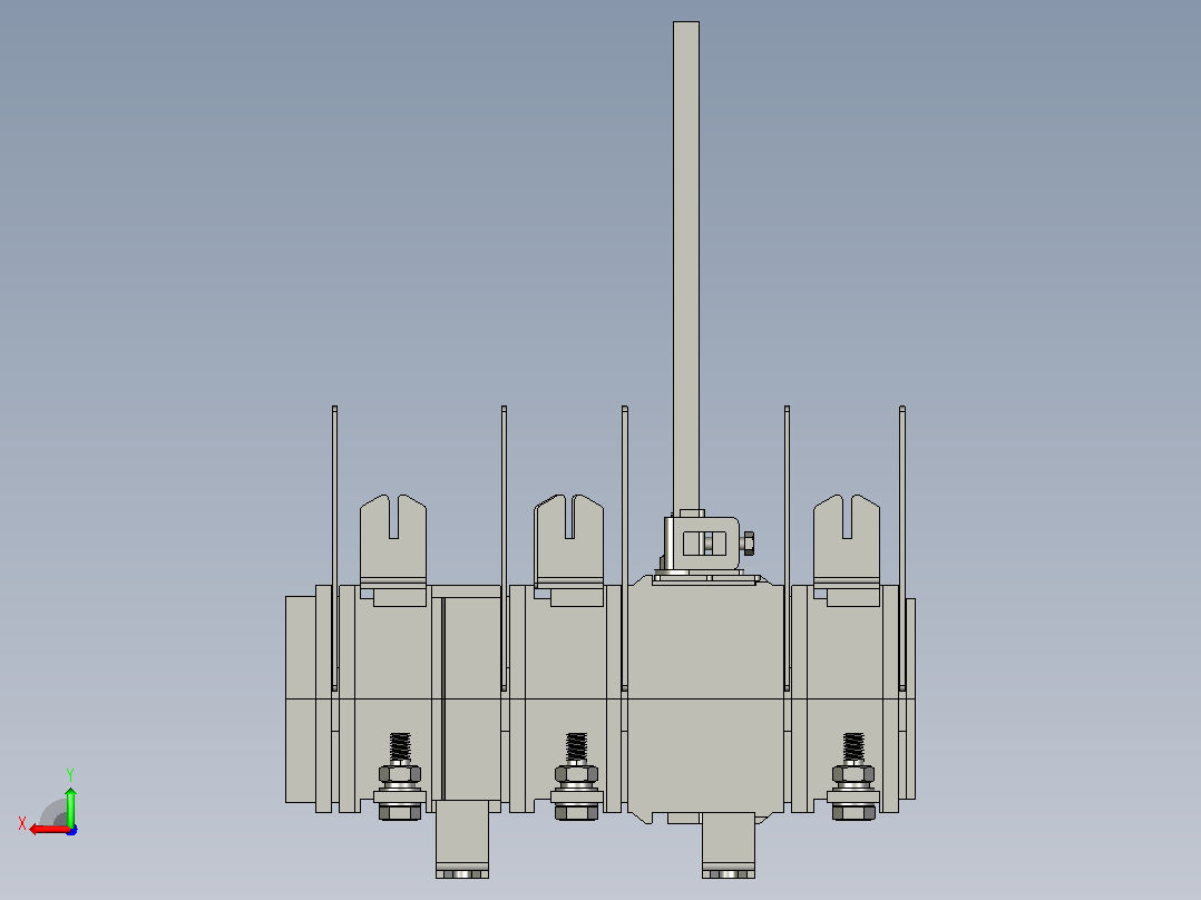 HH15-160_3QSA 3P隔离开关熔断器组三维模型202012后视图