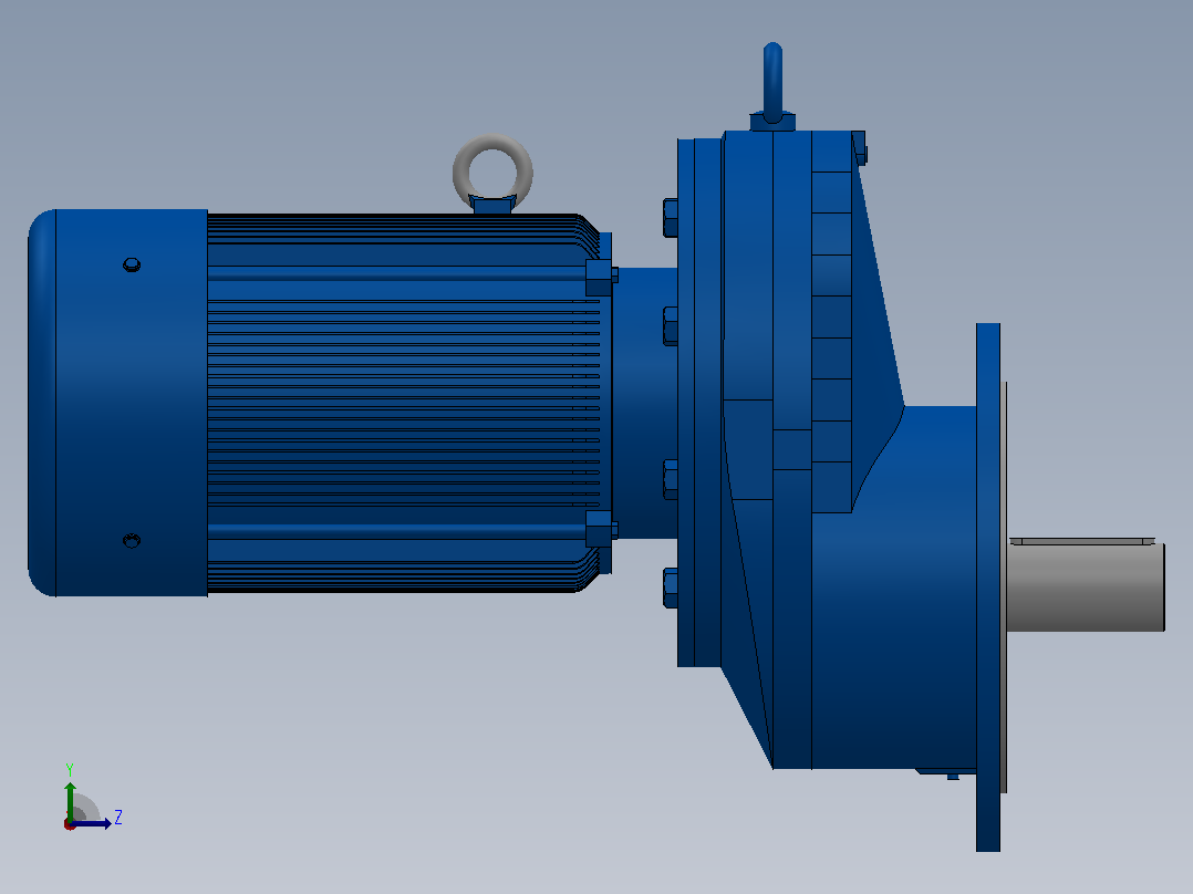RXF127法兰轴伸式安装斜齿轮减速机RX127-Y5.5-8P-132S-M1-0°-Φ450左视图