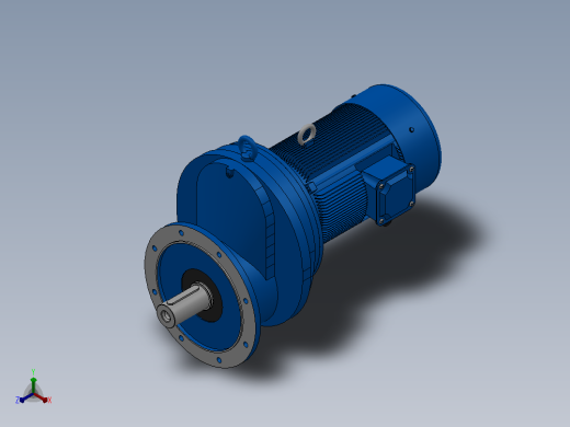 RXF127法兰轴伸式安装斜齿轮减速机RX127-Y5.5-8P-132S-M1-0°-Φ450正等轴测缩略图
