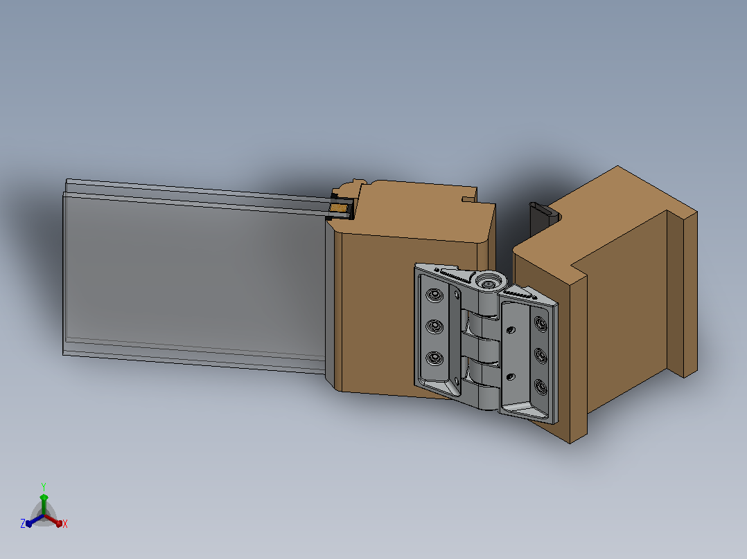 木门(铰链)型材正等轴测图