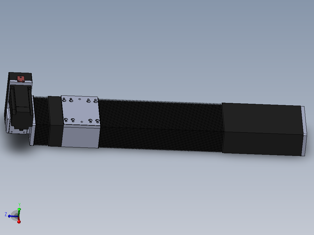 直线模组DMBF100-RUCR（电机右上折）[DMBF100-L45S500-DT400-A2U-RUCR]主视图
