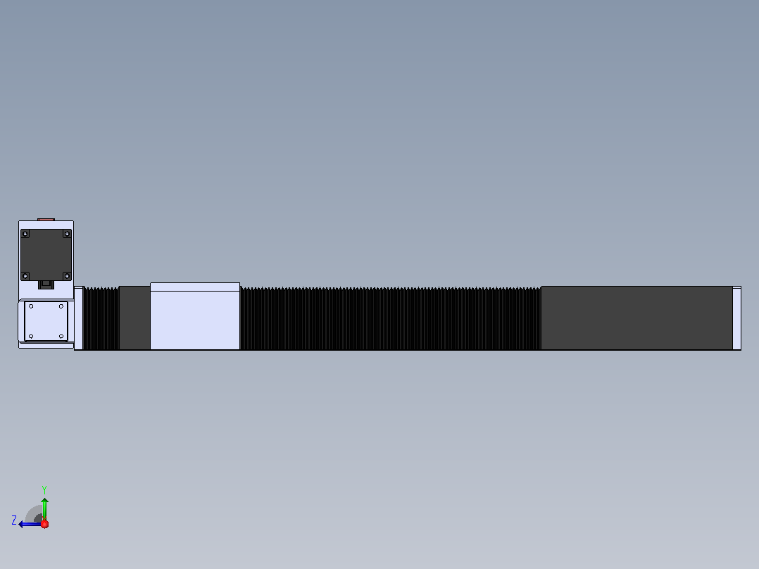 直线模组DMBF100-RUCR（电机右上折）[DMBF100-L45S500-DT400-A2U-RUCR]右视图