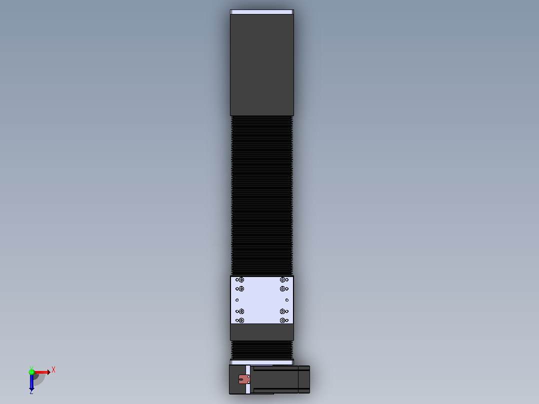 直线模组DMBF100-RUCR（电机右上折）[DMBF100-L45S500-DT400-A2U-RUCR]俯视图