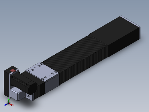 直线模组DMBF100-RUCR（电机右上折）[DMBF100-L45S500-DT400-A2U-RUCR]正等轴测缩略图