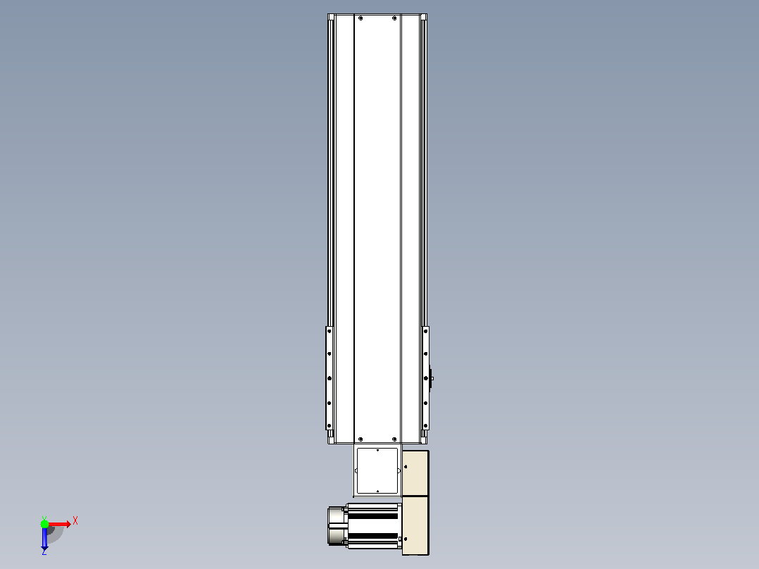 皮带直线轴半封闭可选导轨TPA-HNB-220D-176-L550-MR-Y-P1K-N3俯视图