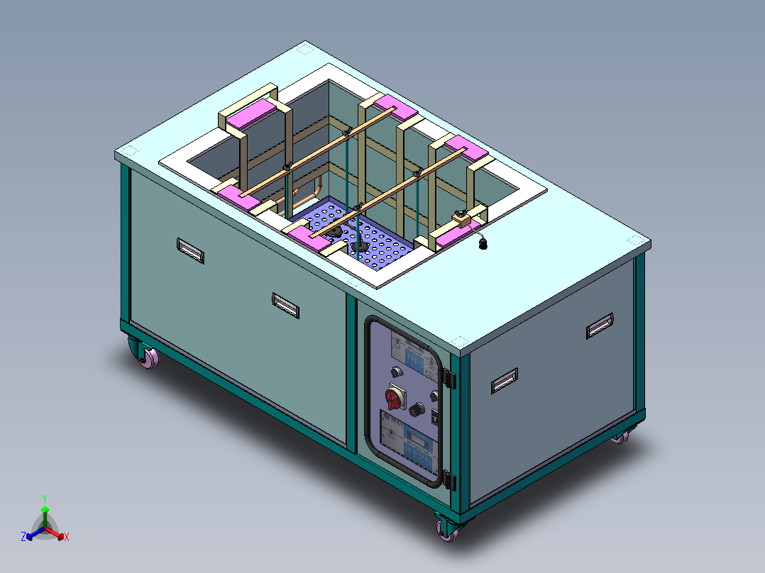 电解超声波清洗机sw14可编辑正等轴测图