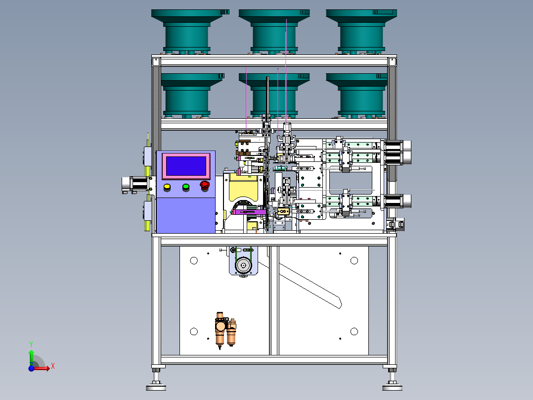 高精度手表卡针组装机含工程图sw19可编辑前视图