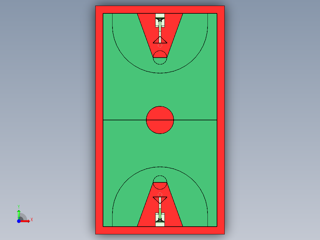 篮球场前视图
