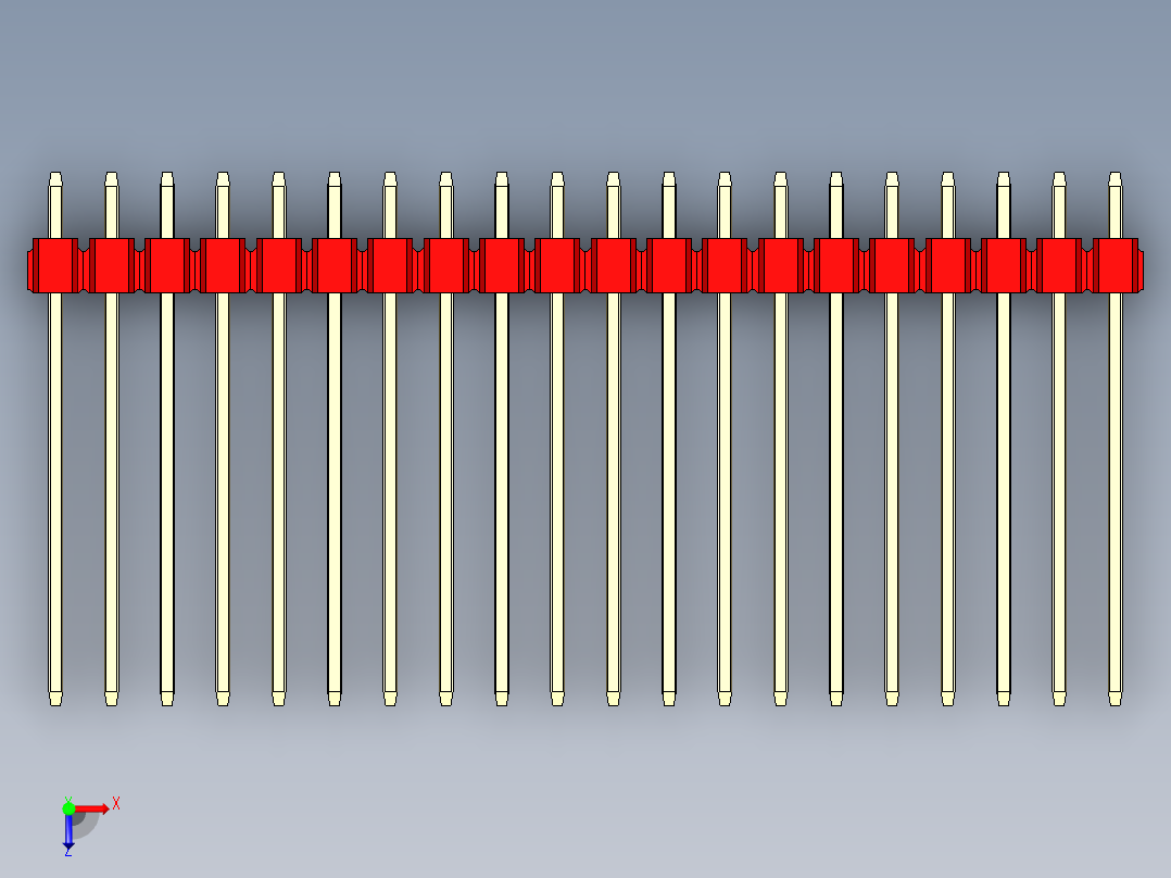彩色公头100mil（2.54mm）系列-DS1021_red_3x20p_100mil_Type19_rev1.0俯视图