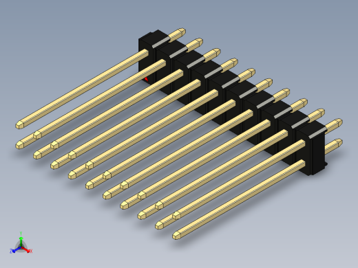 彩色公头100mil（2.54mm）系列-DS1021_black_2x10p_100mil_Type19_rev1.0