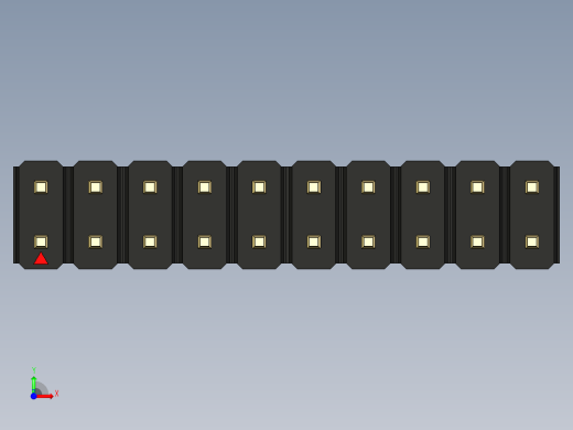 彩色公头100mil（2.54mm）系列-DS1021_black_2x10p_100mil_Type19_rev1.0前视缩略图