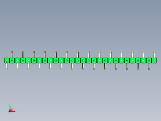彩色公排针 100mil 2.54mm 系列-DS1022_green_28p_100mil_Type_SMT_R2_rev1.0前视缩略图