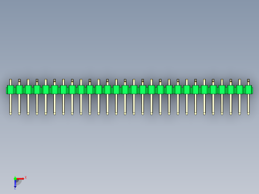 彩色公排针 100mil 2.54mm 系列-DS1022_green_28p_100mil_Type_SMT_R2_rev1.0俯视缩略图