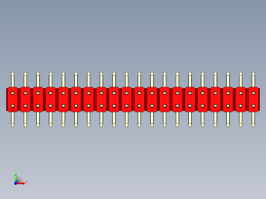 彩色公排针 100mil 2.54mm 系列-DS1022_red_40p_100mil_TypeSMT_rev1.0前视缩略图