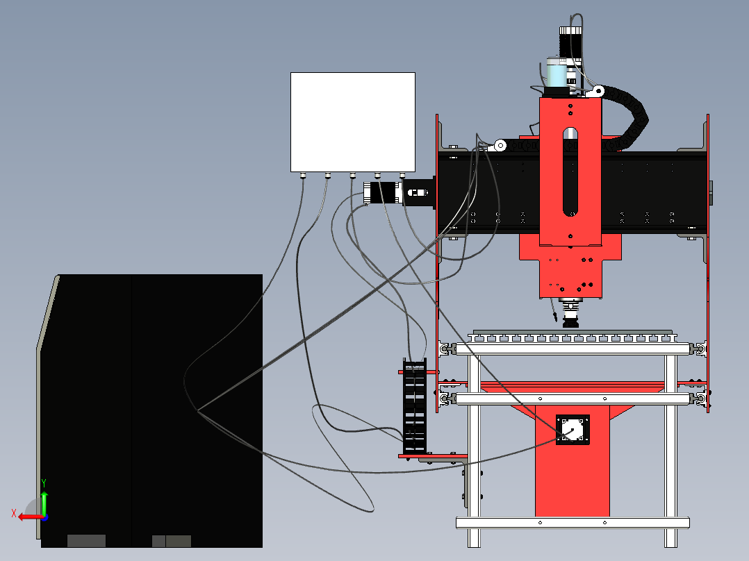数控铣床三维模型后视图