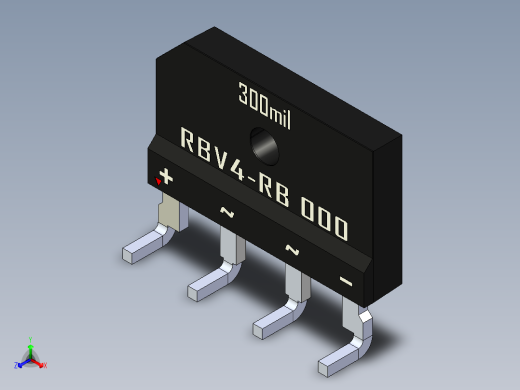 桥式整流器-RBV4-RB正等轴测缩略图