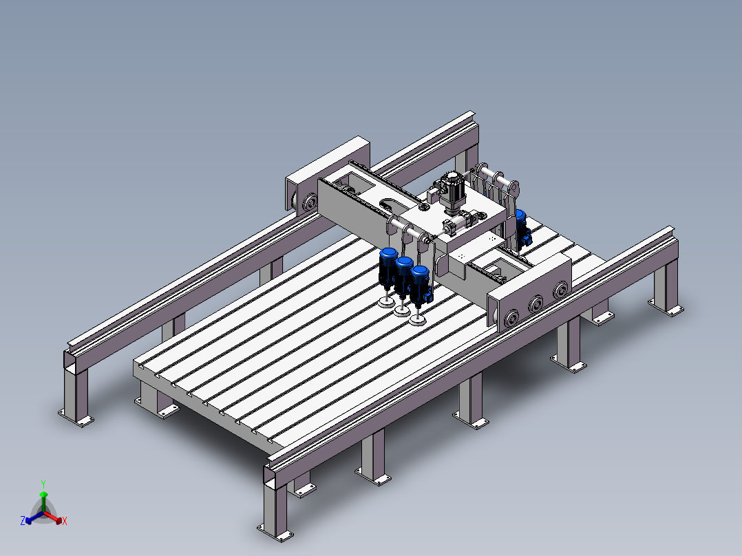 研磨机总装正等轴测图