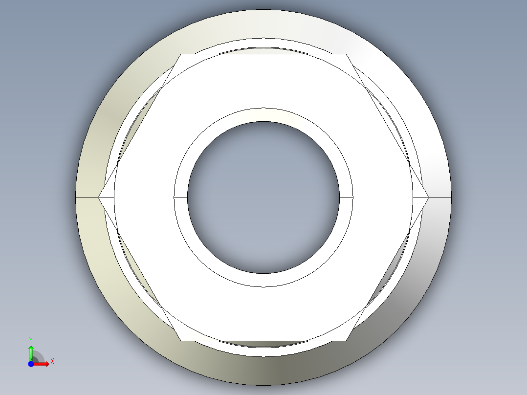 螺帽(附球面座)2308-3D多系列多零件图纸模型前视图