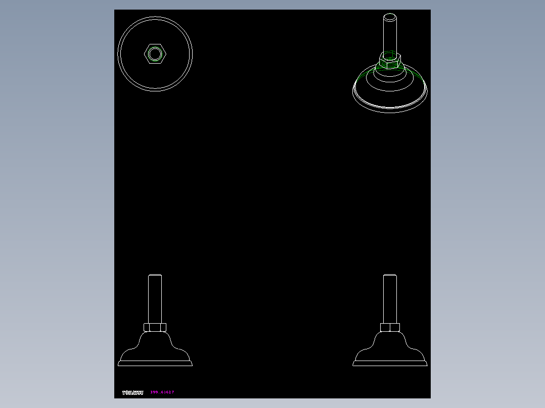 不銹鋼固定腳座399-2D多系列多零件图纸模型